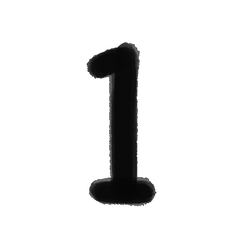 animated gif cycling through sketches of the numeral 1