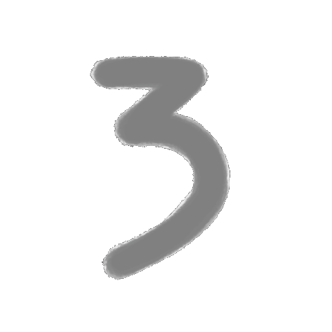 animated gif cycling through sketches of the numeral 3